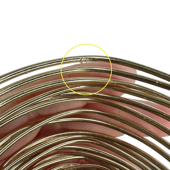 Gold Tone Super Wide Open Wire Coil Cuff Bracelet - Picture 9 of 11